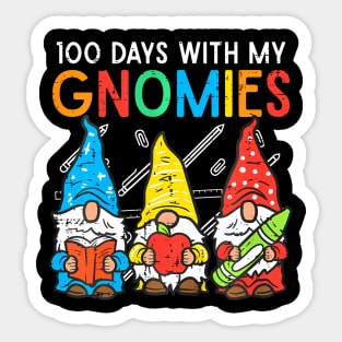 100 Days With My Gnomies Cute 100Th Day School Teacher Kids Sticker